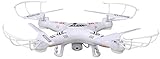 ZuZo 2.4GHz 4 CH 6 Axis Gyro RC Quadcopter Drone with Camera & LED Lights, 38 x 38 x 7cm