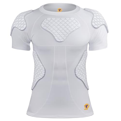 DGXINJUN Men Padded Football Chest Rib Protector Shirt Heart Shoulder Guard Sternum for Football Baseball Softball Rugby
