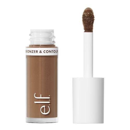 Image of e.l.f. Camo Liquid Bronzer & Contour, Silky Pigmented Formula, Long-Lasting Glow for A Sun-Kissed, Sculpted Finish, Vegan & Cruelty-Free, 5.5 Medium /Tan