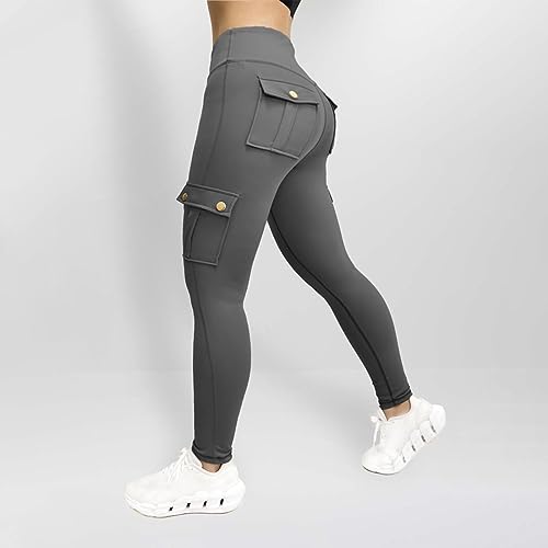 Cargo Pants Womens Butt Lifting Leggings with Flap Pockets Workout Cargo Leggings Casual Hiking Jogger Pants4