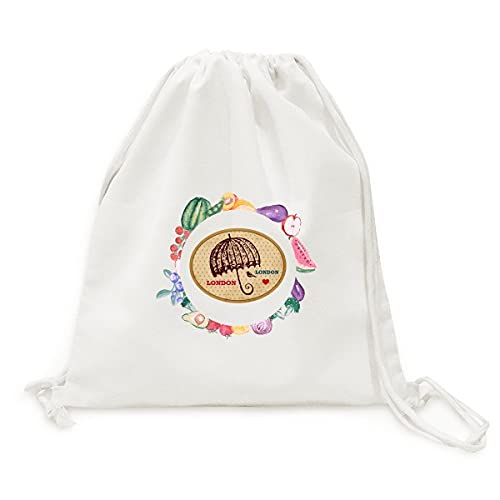 Sac en tissu pliable britannique pour fruits et légumes à motif parapluie de Londres