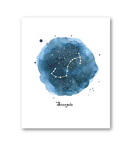 Birthday Gift Scorpio Zodiac Art Print, Scorpio Zodiac Print, Constellation Astrology Poster, Gift For Zodiac, Zodiac Artwork, Wall Art, Astronomy Poster