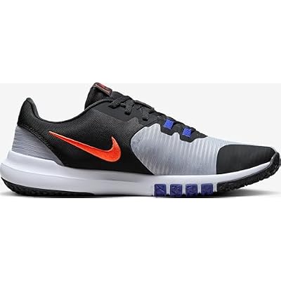 Nike Flex Control 4 Men's Workout Shoes (CD0197-013, Wolf Grey/Black/Racer Blue/Team Orange) Size 12