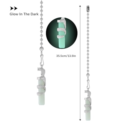 Image of 2Pack Egypt Snake Ceiling Fan Pull Chain Glow in The Dark | 12inch Fan String Pulls Charm Extension Decorative,3mm Diameter Beaded Fluorescent Light Chains Ornaments with Connector