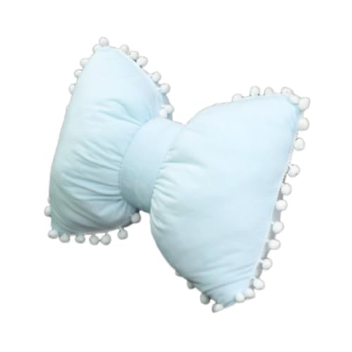 Coussin bleu à nœud papillon décoratif et moelleux pour dossier