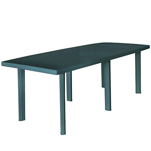 vidaXL Table de Jardin Table de Salle à Manger Dîner Repas Table de Patio Camping Terrasse Arrière-Cour Extérieur Vert 210x96x72 cm Plastique