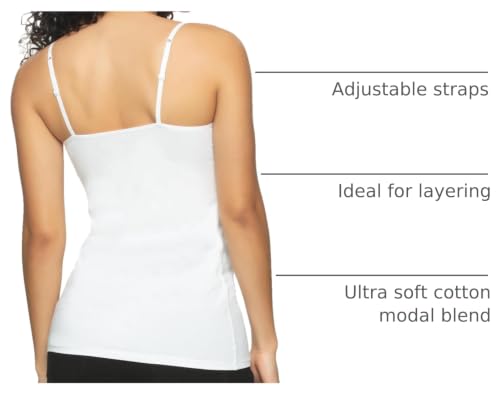 Image of Felina Womens Cotton Modal Camisole, Adjustable Cotton Tank Top