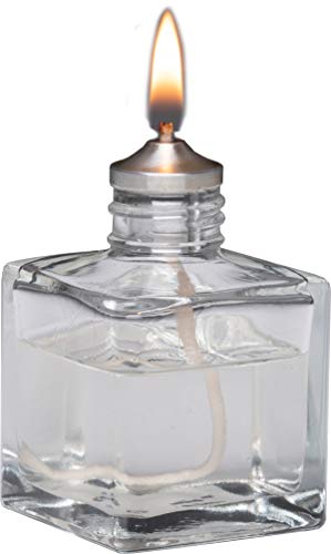Firefly Fuels Refillable Glass Liquid Candle. Vintage-Look Aura Petite 2.75-oz Reusable Oil Candle for Restaurant Ambience, Indoor Lighting, and Outdoor Events. Use with Liquid Paraffin or Lamp Oil