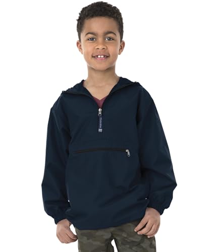 Image of Charles River Apparel Youth Pack-N-Go Pullover, Kids Lightweight Packable Water-Resistant Windbreaker