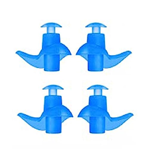 Image of Silicone Earplugs for Swimming Bathing and Sleeping, Professional Noise Reduction Reusable Silicone Swim Earplugs for Adult Swimmers Children Diving (Pack of 2) (Blue)