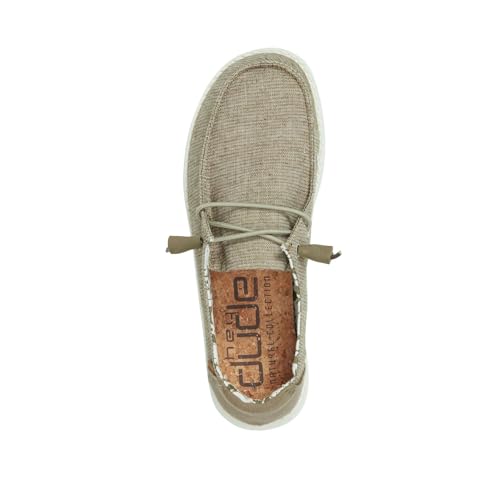 HEYDUDE HEYDUDE Women's Wendy Chambray Chambray Sage Size 7 | Women’s Shoes | Women’s Lace Up Loafers | Comfortable & Light-Weight