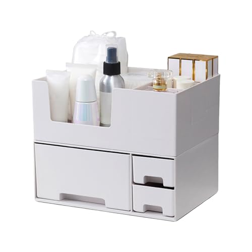 Organizadores de maquillaje para mostrador, organización multifuncional de doble capa, organizador de almacenamiento de maquillaje, para lápices labiales, paletas, joyas, perfumes, borradores, lápices