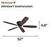 Honeywell Ceiling Fans Glen Alden, 52 inch Classic Flush Mount Indoor Ceiling Fan with No Light, Pull Chain, Quick-2-Hang Dual Finish Blades, Reversible Motor - 50516-01 (Oil Rubbed Bronze)