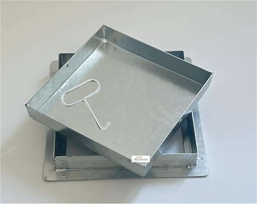 MED - Sigillo Zincato Porta Pavimenti, Chiusino zincato Botola a Scomparsa con Maniglia omaggio (CM 60X60 H 5 CM)