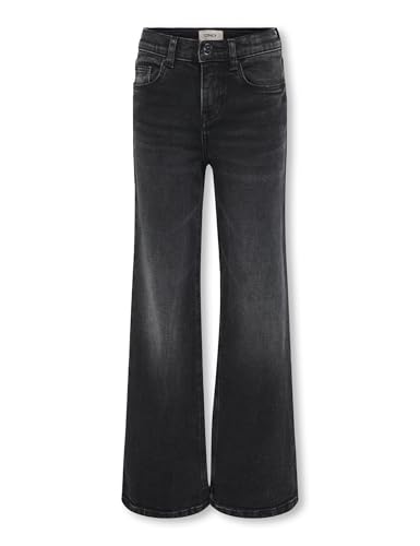 Kids ONLY Mädchen Kogjuicy Life Wide Leg DNM Dcc369 Noos Hose, Washed Black, 140 EU