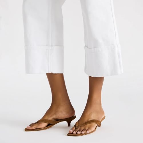 Jelly Flip Flops for Women Square Toe Thong Clear Kitten Heeled Sandals Comfortable Summer Beach Slip On Slippers Slide Shoes4