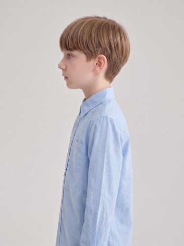 Image of Shirt for Kids | Long Sleeve Club Collar Shirts | Formal and Casual Wear | Stylish Solid Shirt for Boys and Girls | Regular Fit Buttoned and Chest Pocket