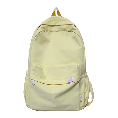 TIAASTAP Aesthetic Backpack for Teenage Girls - School Backpack (Yellow)