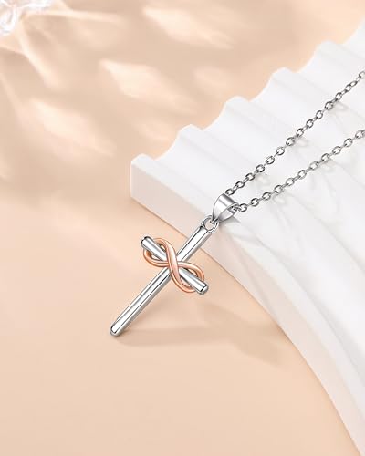 Infinity Cross Necklace for Women, Easter Mothers Day Confirmation Gifts4