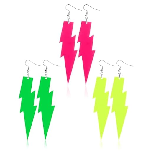 3 Pares Pendientes de Neón de los Años 80 Vintage Accesorios de Lujo para Mujeres y Niñas | Ya disponible en tu tienda friki favorita! En mundofriki.es! 3 Pares Pendientes de Neón de los Años 80 Vintage Accesorios de Lujo para Mujeres y Niñas | Ya disponible en tu tienda friki favorita! En mundofriki.es!