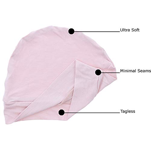 Landana Headscarves Womens Soft Sleep Cap Comfy Cancer Wig Liner & Hair Loss Cap-Light Pink, One Size - Thumbnail 2