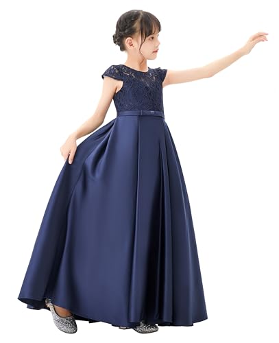 Illusion Lace Cap Sleeves Flower Girl Dress for Dance Recitals Toddlers L2462