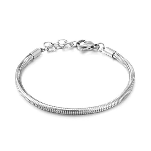 Pulsera de Plata de Ley 925 con Cierre para Mujer Hombre Pulseras Charms, Hombres Acero Inoxidable Apilable Pulseras Plata para Hombres Niños Cadena