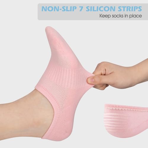 eallco No Show Socks Womens Cotton Non Slip Low Cut Thin Ankle Short Casual Invisible Socks 7 Pairs2