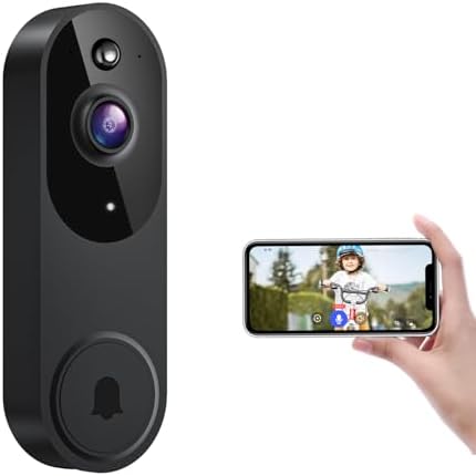 ModeJump 1080P Smart Wireless Video Doorbell Camera, Night Vision, Real-Time Alerts, AI Human Detection, Two-Way Talk, Cloud Storage, Night Vision, Battery Rechargeable(Excluding Receiver)