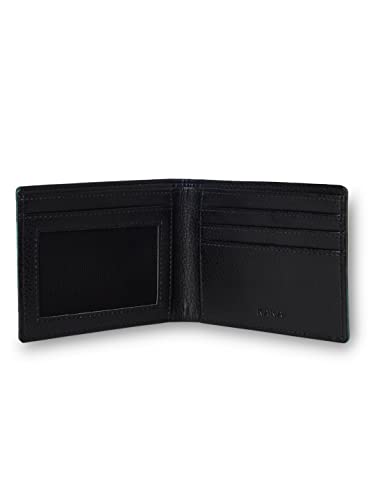 Image of KARA Green Unisex Bifold Wallet | Faux Leather Superhero-Themed Printed Canvas Purse | Comes with a Collectible Metal Tin Box | A Fun, Quirky Gift Idea for Him or Her, for Any Occasion or Birthday