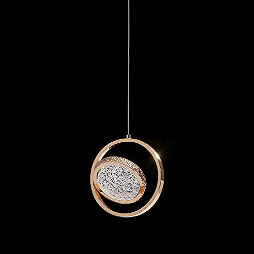 Suspension LED rotative or rose et acrylique NAMFHZW pour salon