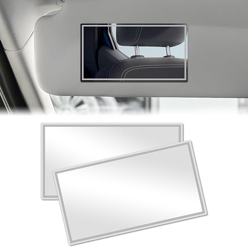 Adiwo - Adiwo Miroir de courtoisie de voiture, 2 PCS petit Miroir de Maquillage de Voiture,Miroir Pare Soleil Voiture,Miroir de maquillage autocollant,Miroir HD pour voitures et aux salles de bains(110*65mm)