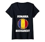 Photo Gallery donna bucarest romania vintage bandiera rumena souvenir maglietta con collo a v Photo Gallery donna bucarest romania vintage bandiera rumena souvenir maglietta con collo a v