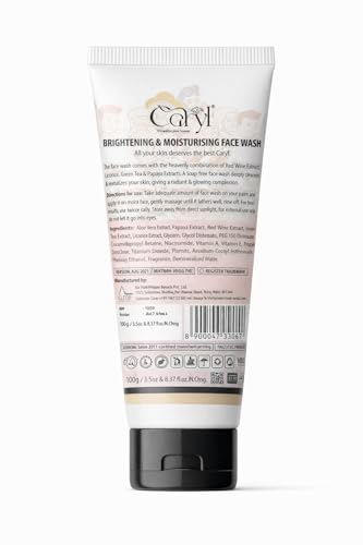 Image of Caryl Brightening & Moisturizing Face Wash Combo | Cream Base Winter Face Wash with Red Wine | Fresh & Glow Hydrating Facial Foam for Men & Women | Travel Size Pack | All Skin Types