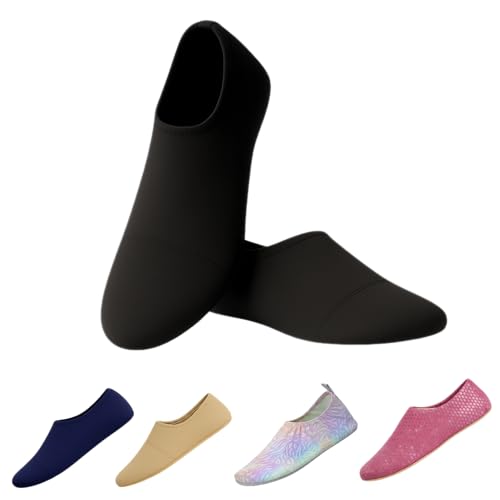 Slipstop water shoes for Women and Men - Quick-Dry Aqua Pool Socks Beach Shoes - Barefoot Shoes for Yoga Indoor and outdoor activity - Black Black 3X-Large