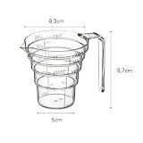 Yamazaki 2546 LAYER kubek z miarką 200 ml, przezroczysty, z żywicy Tritan, minimalistyczny, 12,5 x 8,5 x 8,7 cm