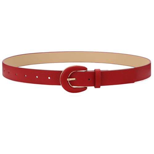 WHIPPY Women's Leather Belts for Jeans Pants Dress Black Leather Belts for Women Casual Fashion Ladies Waist Belts