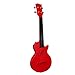 KEPOHK Konzert Kohlefaser Ukelele Anfänger Kit Saiteninstrumente Hawaii Mini-Gitarre mit halbhartem Gehäusegurt 23 Zoll Rot mit Tonabnehmer