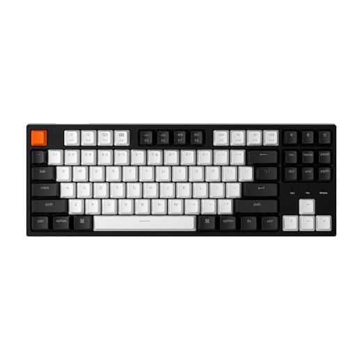 Keychron C1 Teclado mecânico com fio de troca a quente com interruptor Gateron Brown/teclas ABS de disparo duplo/luz de fundo branca/cabo USB tipo C, teclado de computador com 87 teclas sem chave para Mac Windows PC Laptop