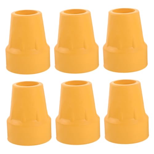 minkissy 6個トレッキングポール用防滑ラバー保護キャップ 耐摩耗ゴム素材 高耐久 衝撃吸収 雪 泥防止 転倒防止シニア向けステッキ交換用先端カバー