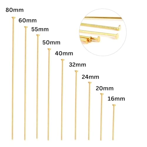 Image of SATRA TRADERS Head Pins for Jewelry Making DIY, Straight Head Pins Jewelry Making Pin Metal End Headpins for Craft Earring Bracelet Necklace Pendant Supplies | Size : 16mm | 100g | Silver