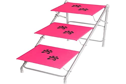 Tubline ESCADA/RAMPA BIG ROSA, PARA CÃES ATÉ 40 KG