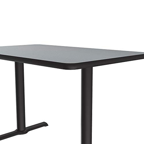 Correll Btt3048-15 -30"X48" Rectangular Bar, Café, & Break Room Table, Gray Granite Top & Black T Bases, Made In The Usa #TOP3