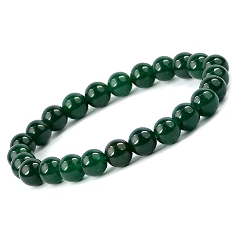 Reiki Crystal Products Natural Green Aventurine Bracelet | Certificate of Authenticity | Attracts Abundance & Luck | Green Aventurine Round Beads 8 mm Crystal Stone Bracelet