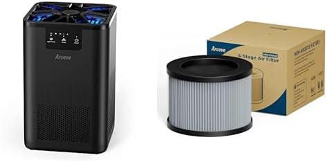 AROEVE Air Purifiers MK06 with 2 Filter(1 Basic Version & 1 Smoke Remove Version)