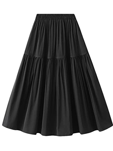 Jupe plissée noire trapèze mi-longue Hndudnff taille unique