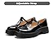 Amazing Cosy Black Platform Mary Janes for Women, Chunky Low Heel T-Strap Lug Patent Mary Jane, Round Toe Cute Dress Shoes for School Spring (Black, US Women Size 8.5)