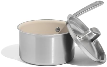 Made In Cookware - 2 QT Ceramic Non Stick Saucepan with Lid - 5-P...