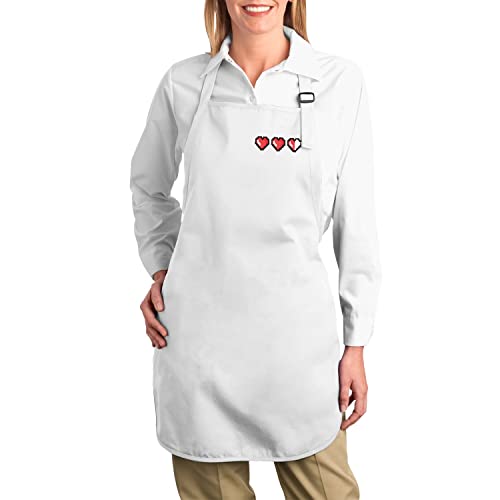 Tablier cuisine premium blanc pixel de haute qualité pour chef passionné