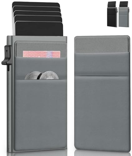 La Mejor Selección de Tarjetero de Aluminio los más recomendados. 46 Tarjetero Antirrobo con Protección RFID,cartera desplegable,Delgado Tarjetero Metálico con Múltiples Ranuras para Tarjetas,con Capacidad para Dinero en Efectivo y 6 Tarjetas...